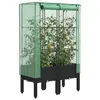 Image de vidaXL Jardinière surélevée avec housse aspect rotin 80x40x140 cm