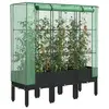 Image de vidaXL Jardinière surélevée avec housse aspect rotin 120x40x140 cm