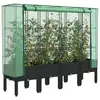 Image de vidaXL Jardinière surélevée avec housse aspect rotin 160x40x140 cm
