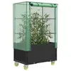 Image de vidaXL Jardinière surélevée avec housse et roues aspect rotin