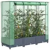 Image de vidaXL Lit surélevé avec housse de serre aspect rotin 120 x 40 x 123 cm
