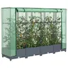Image de vidaXL Lit surélevé avec housse de serre aspect rotin 160 x 40 x 123 cm