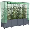 Image de vidaXL Lit surélevé avec housse de serre aspect rotin 160 x 40 x 138 cm