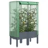 Image de vidaXL Jardinière surélevée avec housse aspect rotin 80x40x140 cm