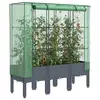 Image de vidaXL Jardinière surélevée avec housse aspect rotin 120x40x140 cm