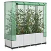 Image de vidaXL Jardinière surélevée avec housse aspect rotin 120x40x138 cm