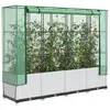 Image de vidaXL Jardinière surélevée avec housse aspect rotin 160x40x138 cm