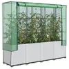 Image de vidaXL Jardinière surélevée avec housse aspect rotin 160x40x153 cm