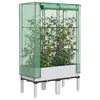 Image de vidaXL Jardinière surélevée avec housse aspect rotin 80x40x140 cm