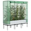 Image de vidaXL Jardinière surélevée avec housse aspect rotin 120x40x140 cm