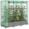 Image de vidaXL Jardinière surélevée avec housse aspect rotin 120x40x123 cm