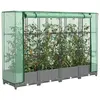 Image de vidaXL Jardinière surélevée avec housse aspect rotin 160x40x123 cm