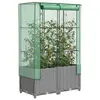Image de vidaXL Jardinière surélevée avec housse aspect rotin 80x40x138 cm