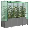 Image de vidaXL Jardinière surélevée avec housse aspect rotin 160x40x153 cm