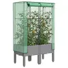 Image de vidaXL Jardinière surélevée avec housse aspect rotin 80x40x140 cm