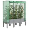 Image de vidaXL Jardinière surélevée avec housse aspect rotin 120x40x140 cm