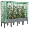 Image de vidaXL Jardinière surélevée avec housse aspect rotin 160x40x140 cm