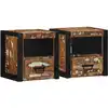 Image de vidaXL Tables de chevet 2 pcs multicolore 40x35x40cm bois récupération