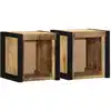 Image de vidaXL Tables de chevet 2 pcs 40x35x40 cm bois de manguier massif brut
