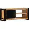 Image de vidaXL Meuble TV 80x30x35 cm bois massif de manguier brut