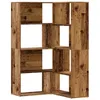 Image de vidaXL Bibliothèque d'angle à 4 niveaux vieux bois bois d'ingénierie, étagère à livres d'angle, vitrine d'angle, armoire d'angle