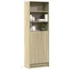 Image de vidaXL Buffet haut LED chêne sonoma 69x32,5x200 cm bois d'ingénierie