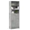 Image de vidaXL Buffet haut avec LED gris béton 69x32,5x200cm bois d'ingénierie