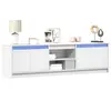 Image de vidaXL Meuble TV avec LED blanc 180x34x50 cm bois d'ingénierie