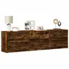 Image de vidaXL Meuble TV avec LED chêne fumé 180x34x50 cm bois d'ingénierie