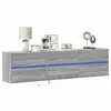 Image de vidaXL Meuble TV mural avec LED sonoma gris 180x31x45 cm