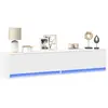 Image de vidaXL Meuble TV mural avec LED blanc 180x31x38 cm