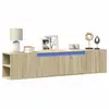 Image de vidaXL Meuble TV mural avec LED chêne sonoma 180x31x39,5 cm
