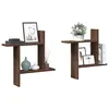 Image de vidaXL Étagères murales 2pcs chêne marron 50x12x50cm bois d'ingénierie