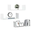 Image de vidaXL Étagères murales 3 pcs blanc 58x18x18 cm bois d'ingénierie