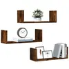 Image de vidaXL Étagères murales 3 pcs chêne fumé 58x18x18 cm bois d'ingénierie