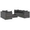 Image de vidaXL Salon de jardin 6 pcs avec coussins Gris Résine tressée