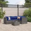 Image de vidaXL Salon de jardin 5 pcs avec coussins Gris Résine tressée