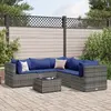 Image de vidaXL Salon de jardin 6 pcs avec coussins Gris Résine tressée
