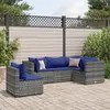 Image de vidaXL Salon de jardin 5 pcs avec coussins Gris Résine tressée