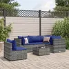 Image de vidaXL Salon de jardin 6 pcs avec coussins Gris Résine tressée