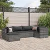 Image de vidaXL Salon de jardin 6 pcs avec coussins Gris Résine tressée