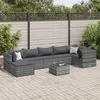 Image de vidaXL Salon de jardin 8 pcs avec coussins Gris Résine tressée