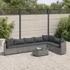 Image de vidaXL Salon de jardin 8 pcs avec coussins gris résine tressée