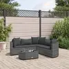 Image de vidaXL Salon de jardin 6 pcs avec coussins gris résine tressée