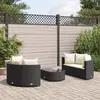 Image de vidaXL Salon de jardin 5 pcs avec coussins noir résine tressée
