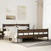 Image de vidaXL Cadre de lit en métal sans matelas chêne marron 193x203 cm