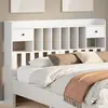 Image de vidaXL Tête de lit avec rangement blanc 160 cm bois massif de pin