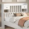 Image de vidaXL Tête de lit avec rangement blanc 135 cm bois massif de pin