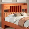 Image de vidaXL Tête de lit avec rangement cire marron 135cm bois massif de pin