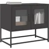 Image de vidaXL Meuble TV noir 68x39x60,5 cm acier laminé à froid